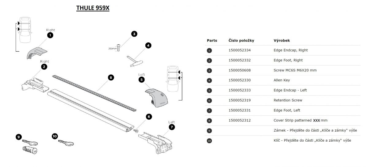 Thule Edge Endcap Left 52333 B HM