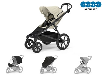 Náhled produktu - Thule Urban Glide 4-wheel Soft Beige + madlo + pláštěnka + moskytiéra