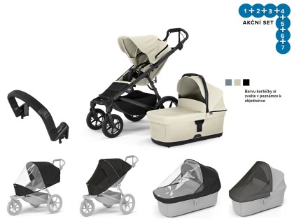 Náhled produktu - Thule Urban Glide 4 S.Beige + korba + pláštěnka + moskytiéra + madlo + plášt. korba + moskyt. korba