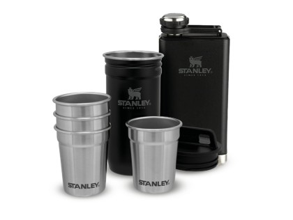 STANLEY Dárkový set Adventure series placatka/butylka 250ml + panáky 4ks černá mat